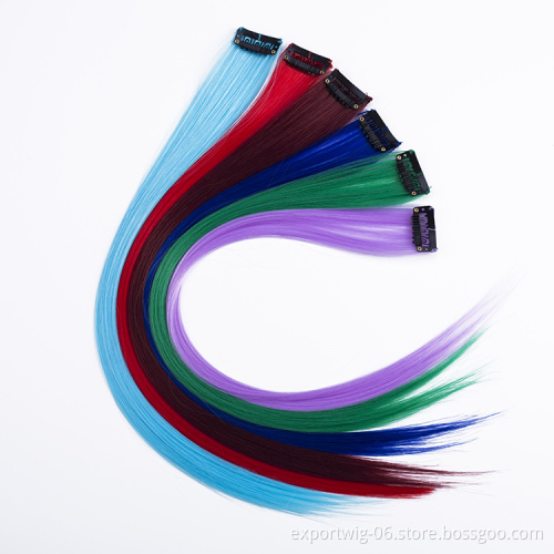 Wholesale Crochet Hair Colorful Synthetic Braids Straight Hair Coloured Braids Clip In Hair Extension